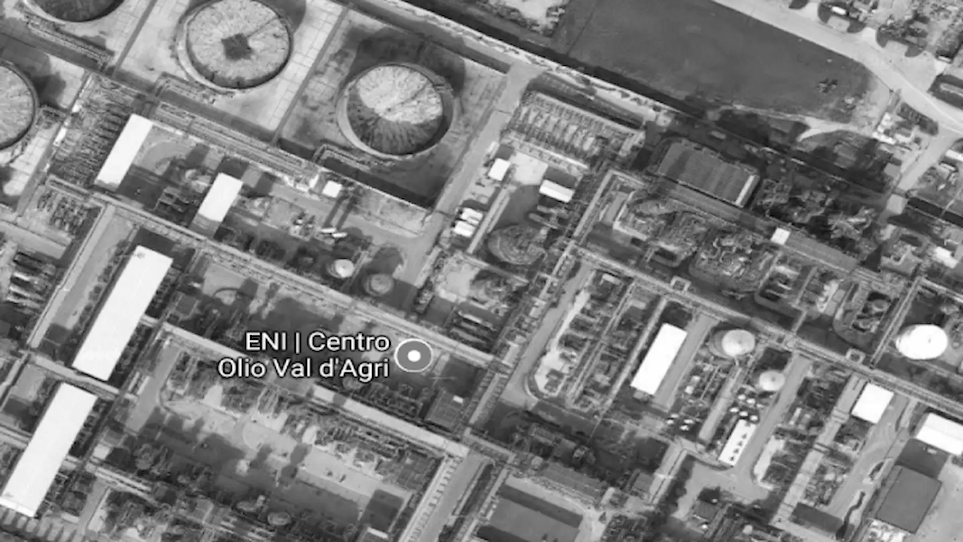 COVA Val d’Agri oil center in Italy aerial view, industrial oil and gas facility with processing units, storage tanks and pipeline infrastructure